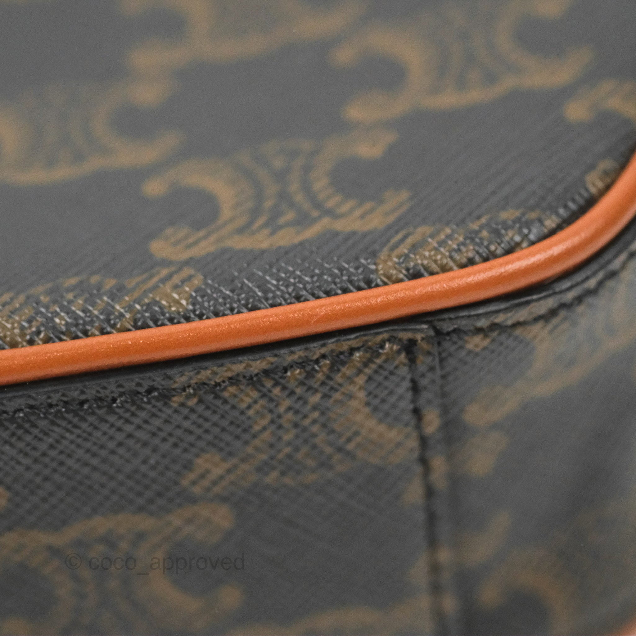 Celine Mini Bowling Bag in Triomphe Canvas & Tan Calfskin - Luxury Crossbody Purse for Women, Perfect for Date Night & Evening Events
