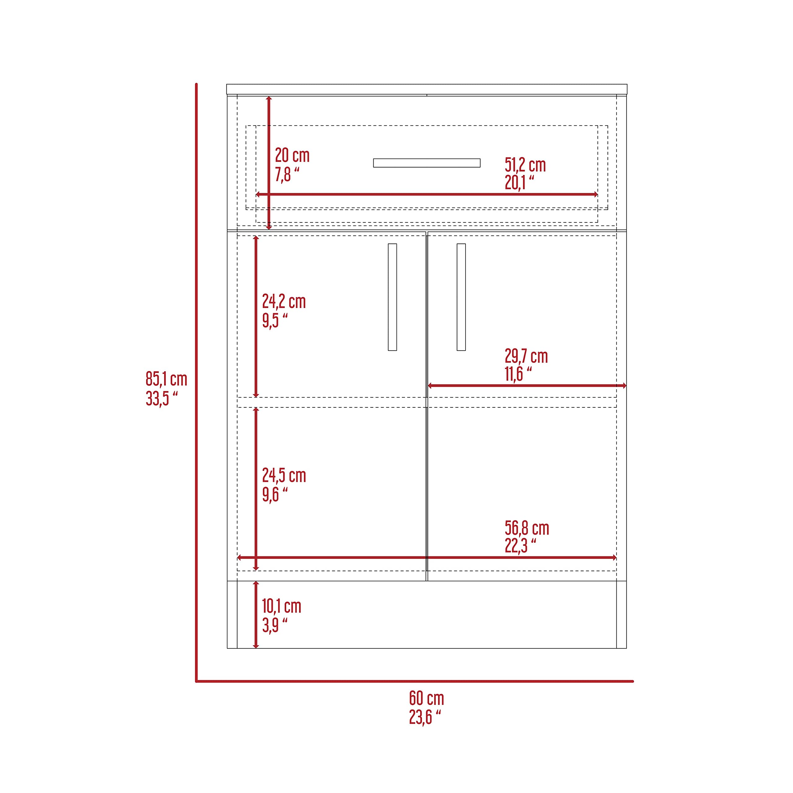 White/Light Oak Oxford Pantry Cabinet with Double Doors, Drawer & Metal Handles - 2 Interior Shelves for Kitchen Storage, Pantry Organization & Dining Room Decor