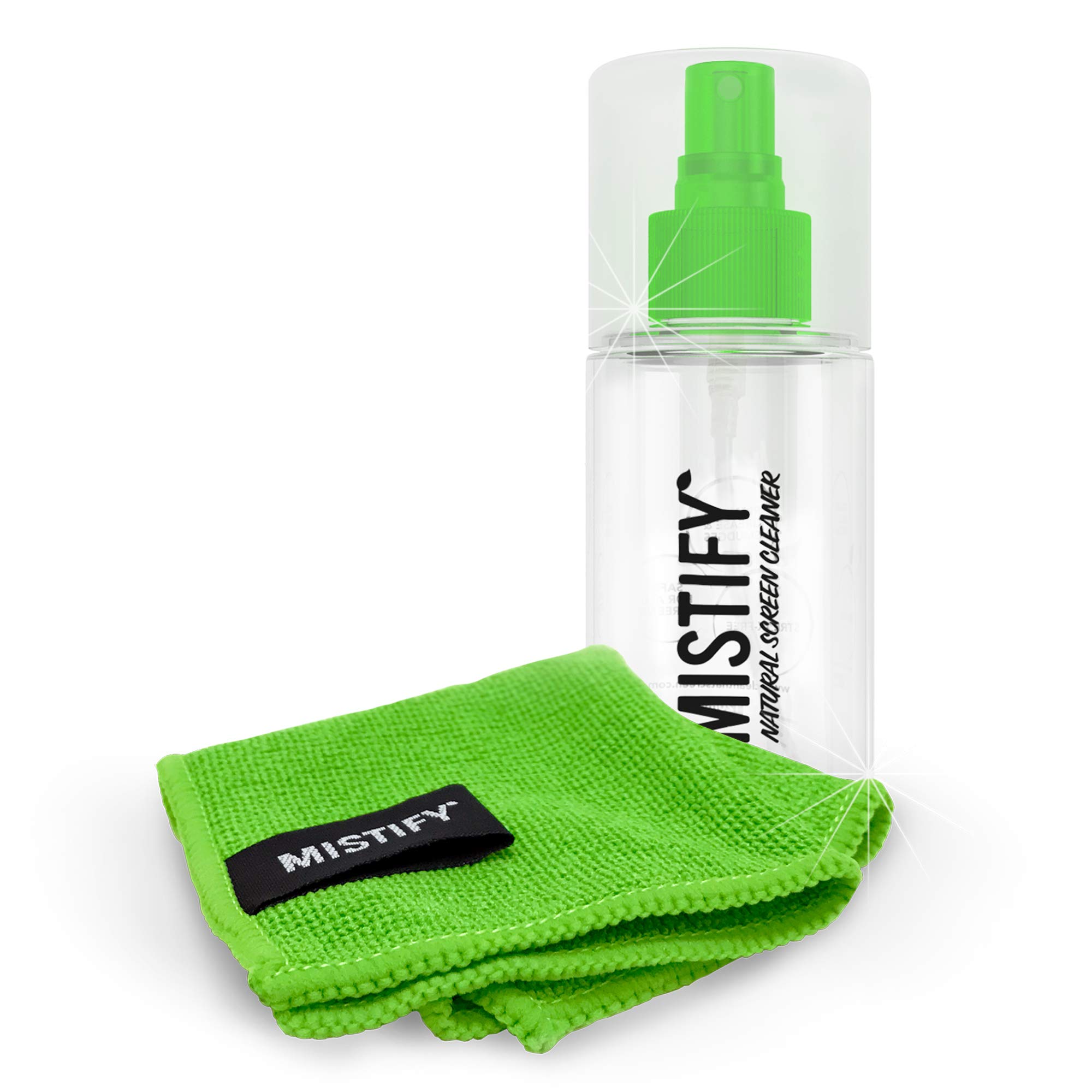 Mistify Natural Screen Cleaner Spray (4oz) with Microfiber Cloth - Safe for Laptops, Phones, Tablets, TVs & Touchscreens | Perfect for Home, Office & Travel Use