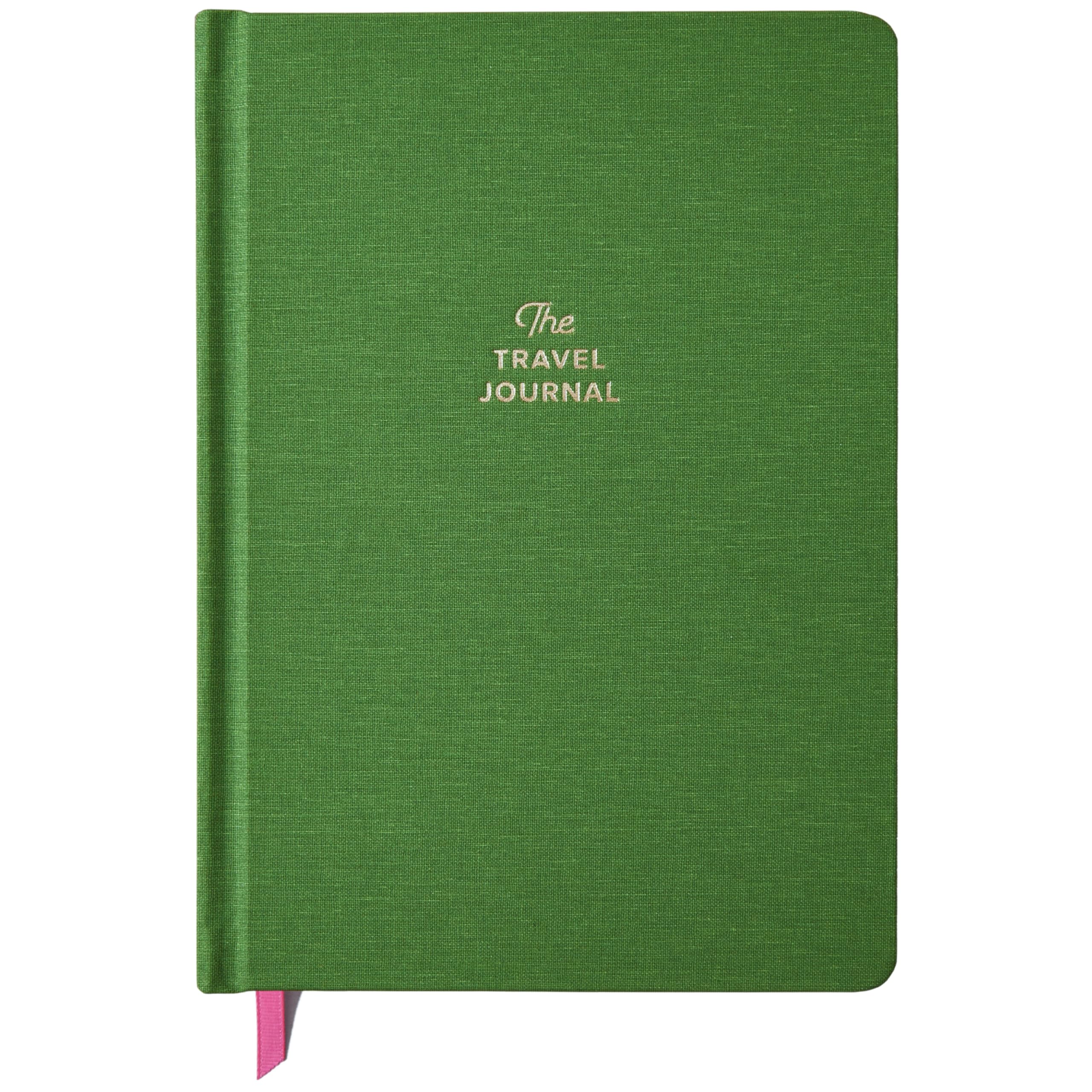 Kunitsa Co. Guided Travel Journal Notebook - Vacation Planner & Trip Diary for Travelers | Reflective Travel Keepsake Gift in Basil Green | Perfect for Road Trips, Honeymoons & Adventure Travel