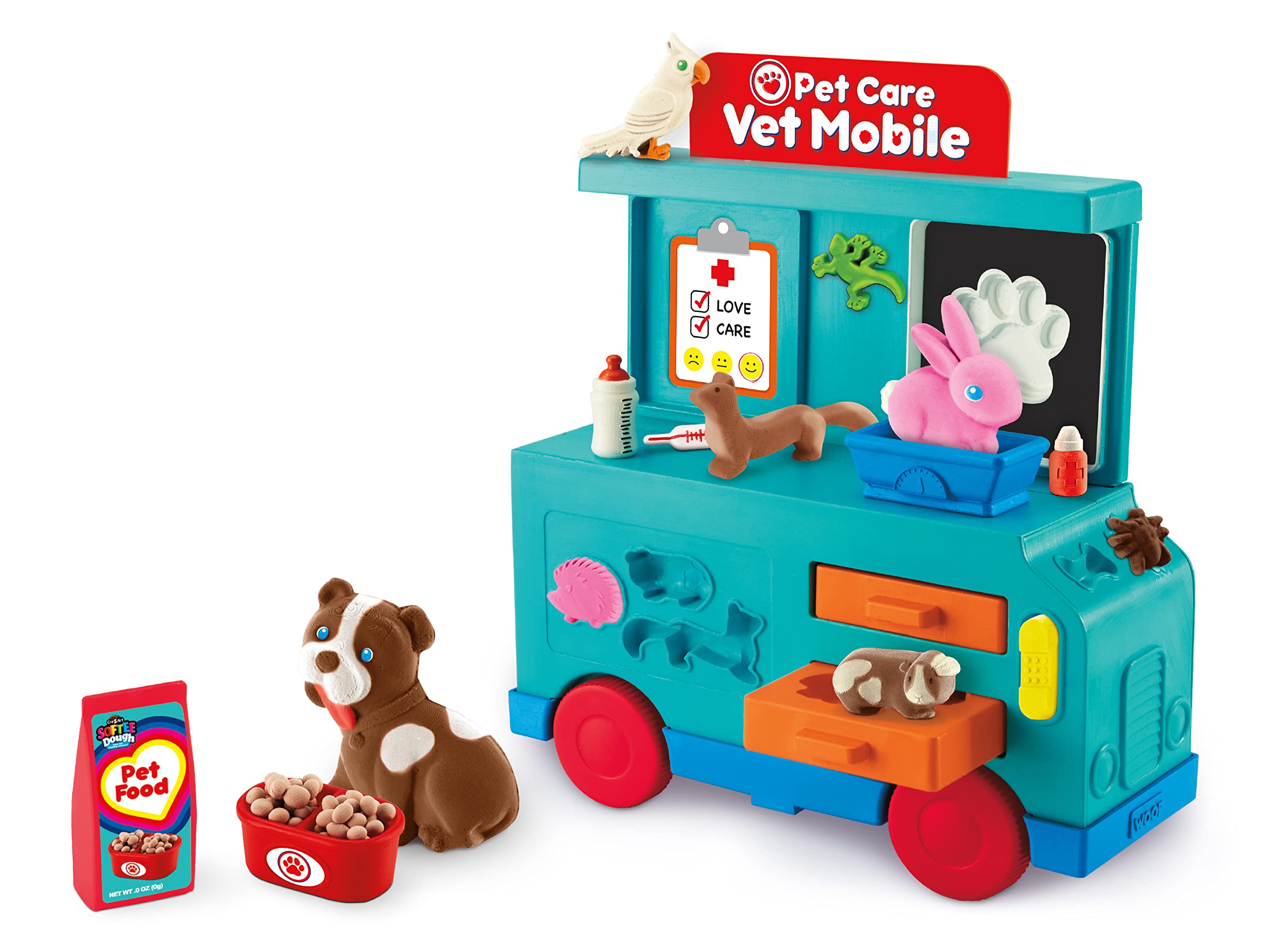**Cra-Z-Art Softee Dough Pet Care Vet Mobile Playset - Non-Toxic Modeling Dough Toy for Kids Ages 3+ | Pretend Play Vet Clinic & Animal Care Fun**    *(Use Scenario: Perfect for creative play, early learning, and developing fine motor skills. Great for birthday gifts, daycare activities, and family bonding time.)*