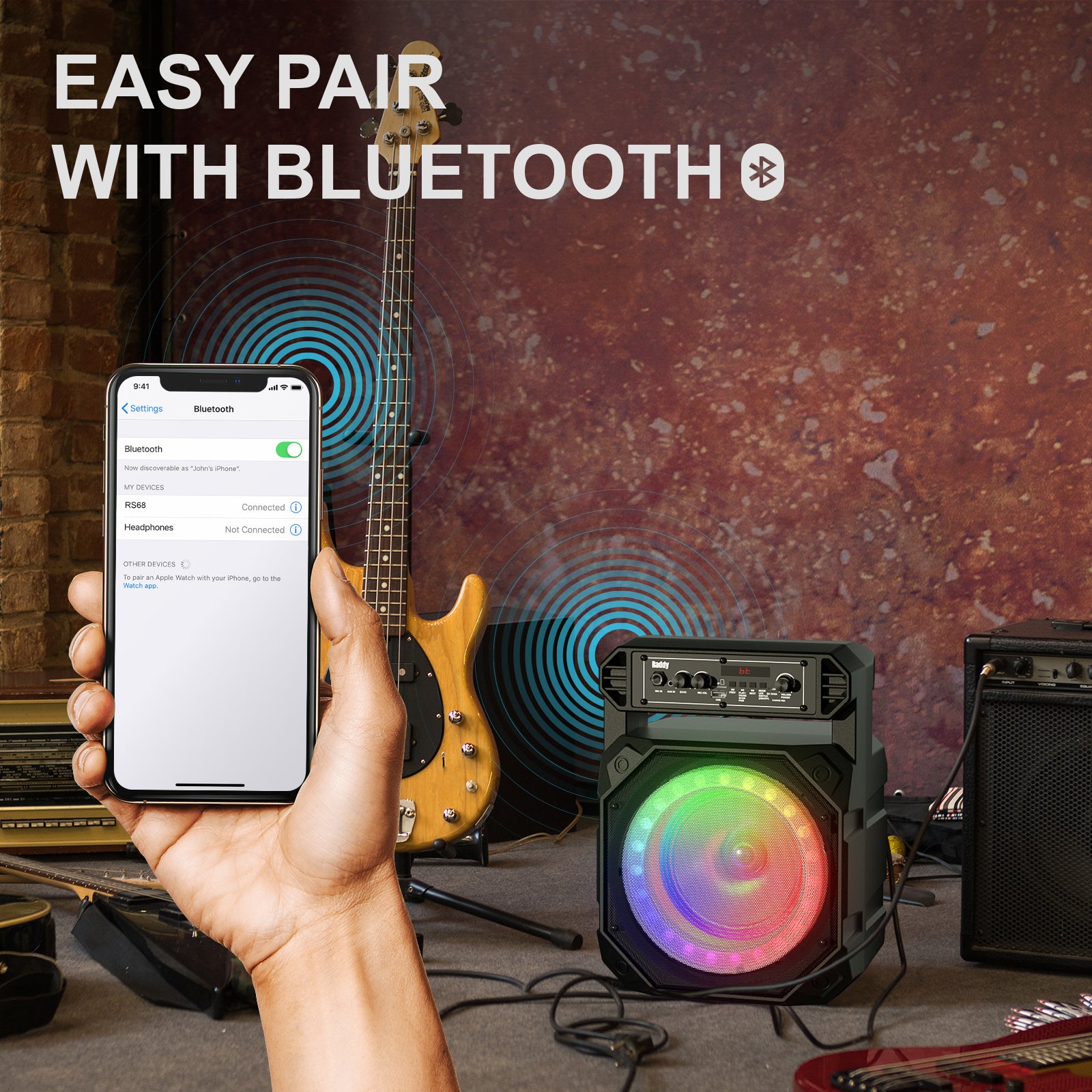 Raddy RS68 Portable Karaoke Machine with Bluetooth & Wireless Microphones - Rechargeable Speaker for Home Parties, Outdoor Gatherings & Travel Entertainment