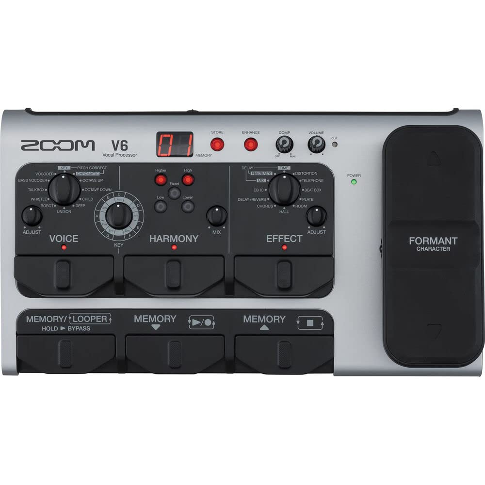 Zoom V6-SP Multi-Effects Vocal Processor Pedal with AKG K240 Studio Headphones Bundle - Professional Audio Effects for Singers & Musicians - Perfect for Live Performances, Studio Recording & Home Practice
