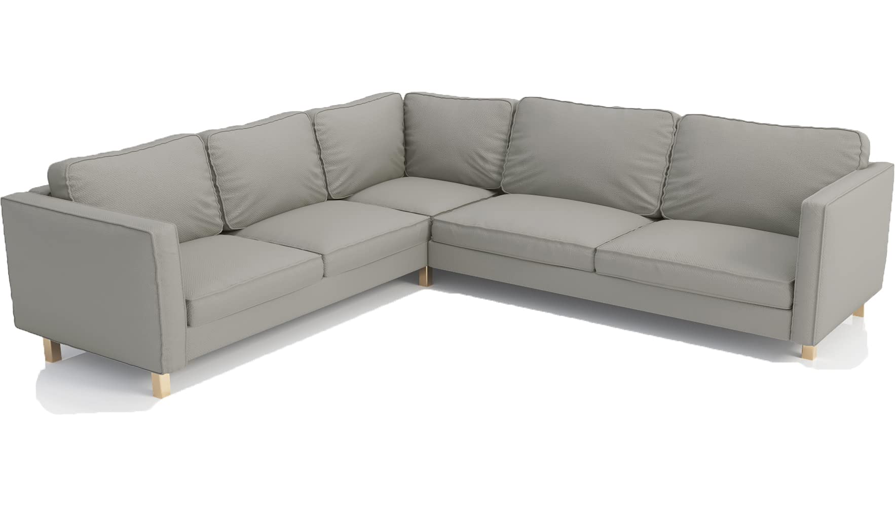 Heavy Duty Polyester Karlstad Corner Sofa Cover (2+3/3+2) - Custom Made Replacement Slipcover for IKEA Karlstad Sectional - Light Gray Polyester Fabric - Perfect for Living Room, Family Room & Home Theater Protection
