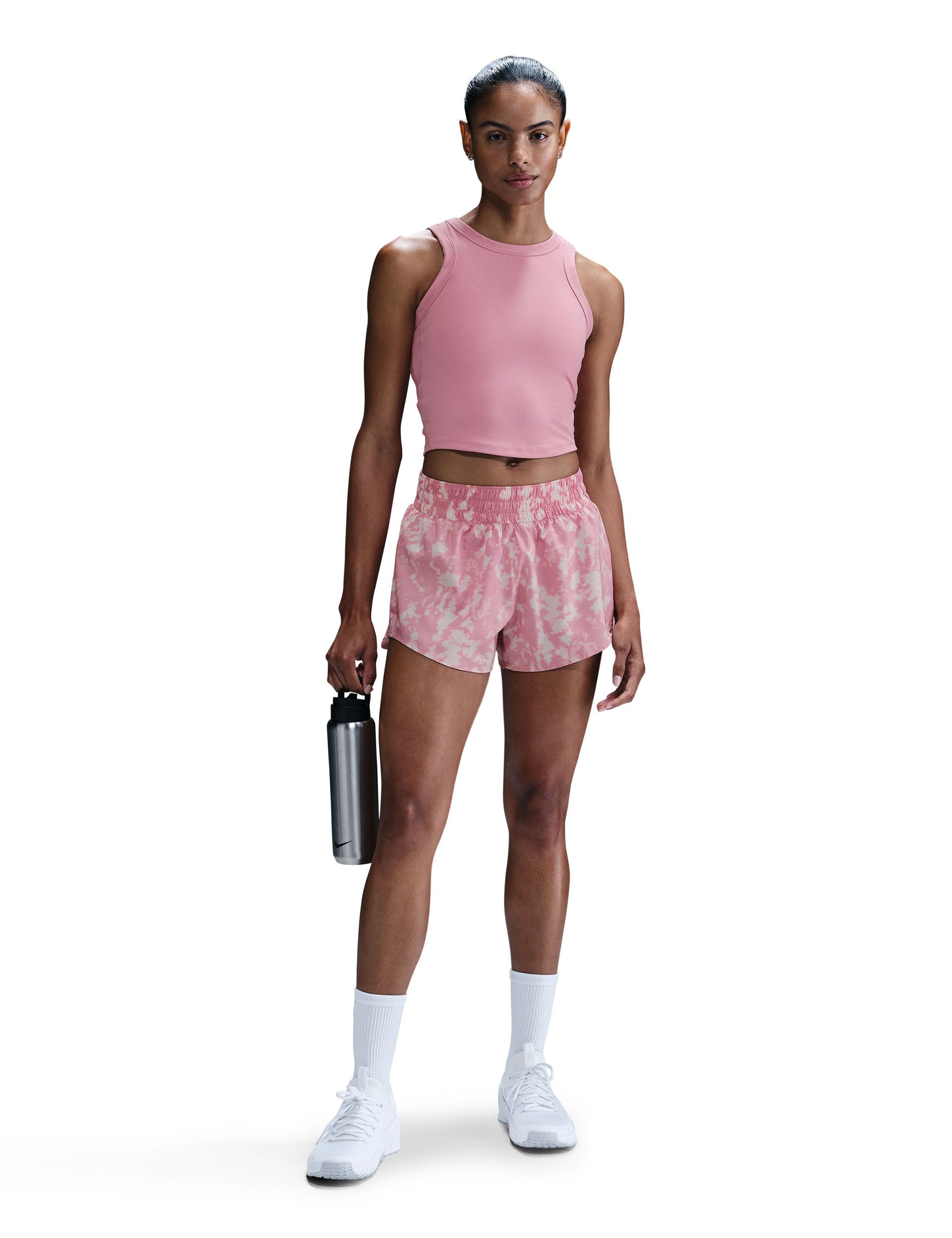 Nike Dri-FIT Cropped Fitted Tank Top for Women - Breathable, Moisture-Wicking Workout Shirt in Elemental Pink/Black | Yoga, Running, Gym & Casual Wear