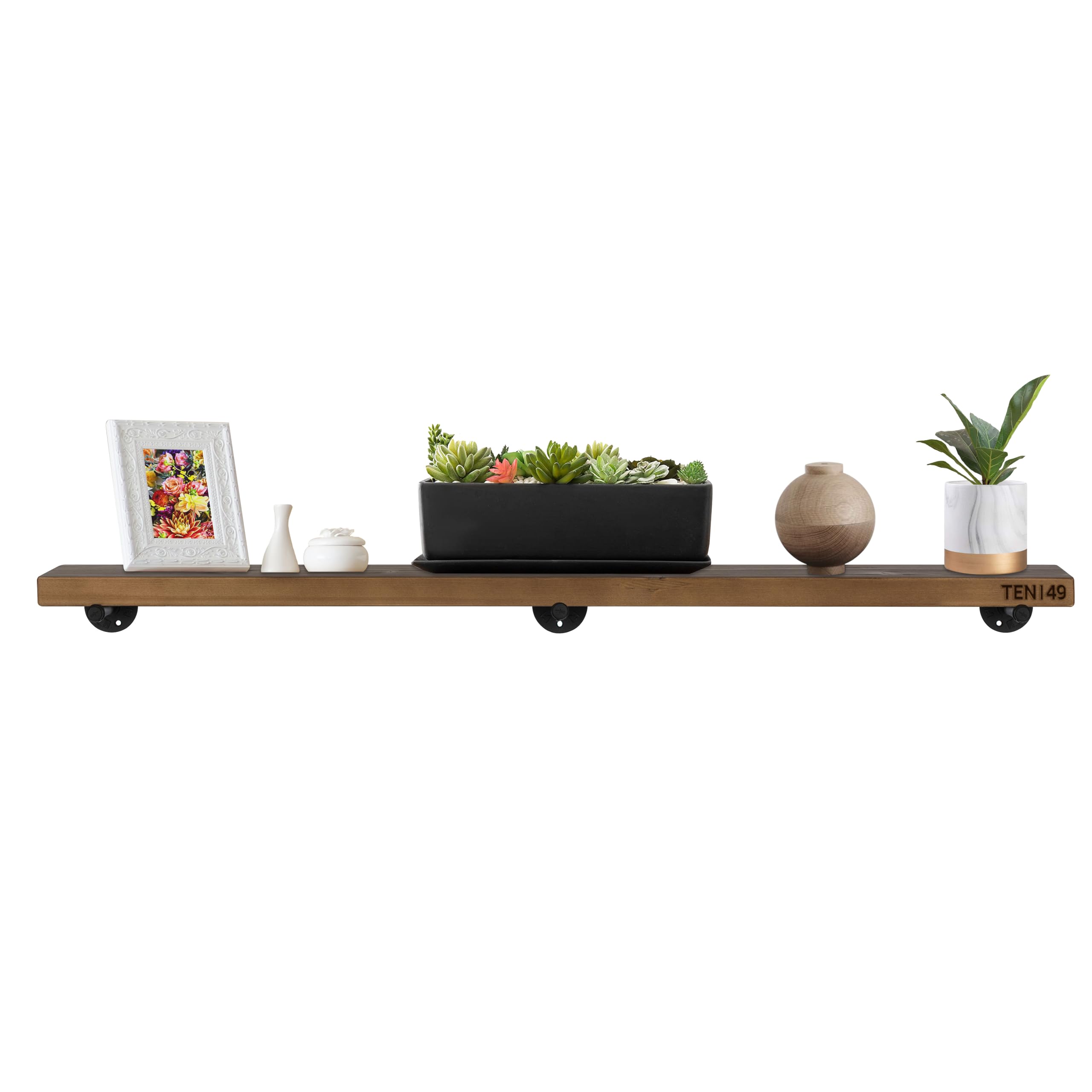 Industrial Rustic Wood Wall Shelf - 60
