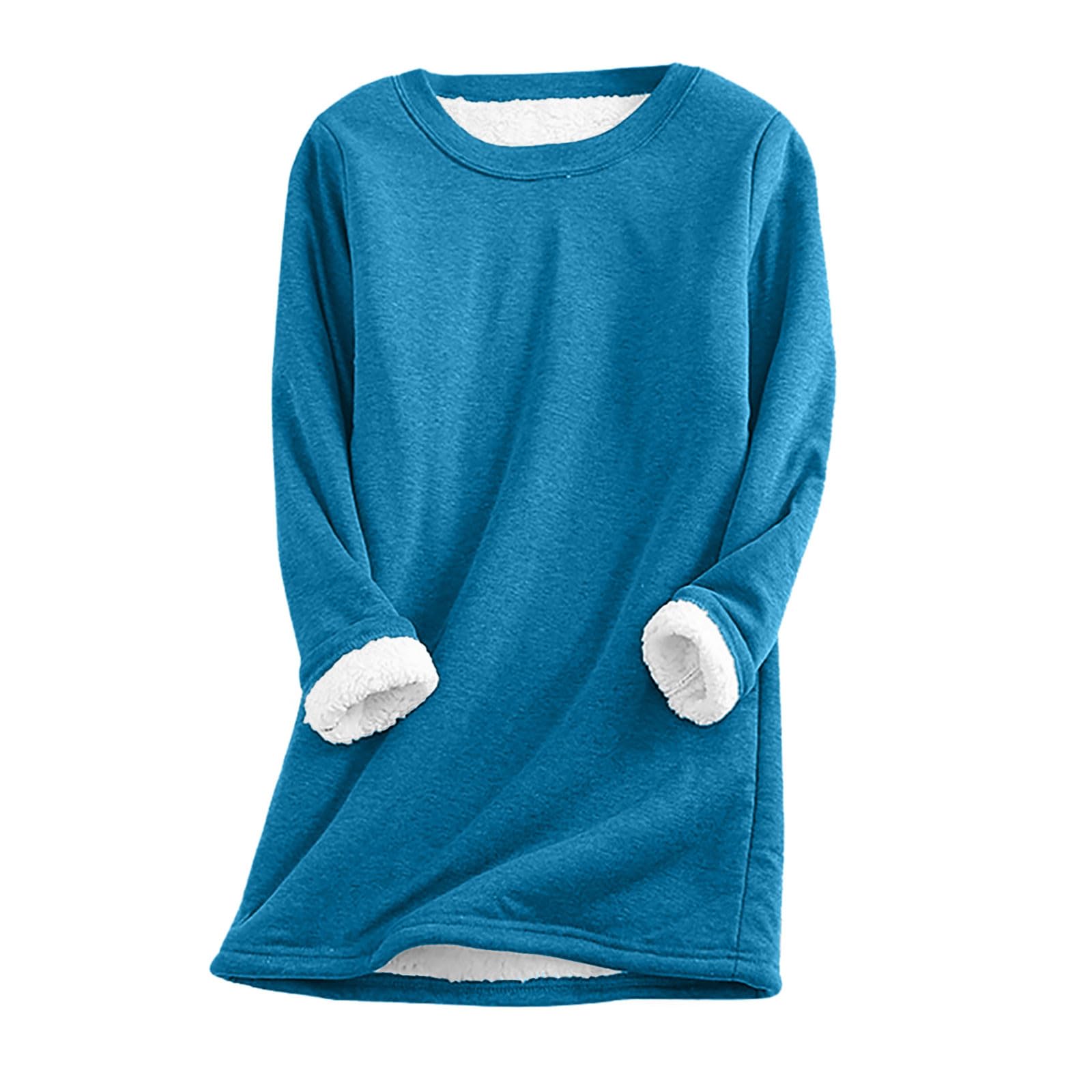Warm Fleece Lined Sweatshirt for Women - Cozy Winter Pullover for Home & Outdoors