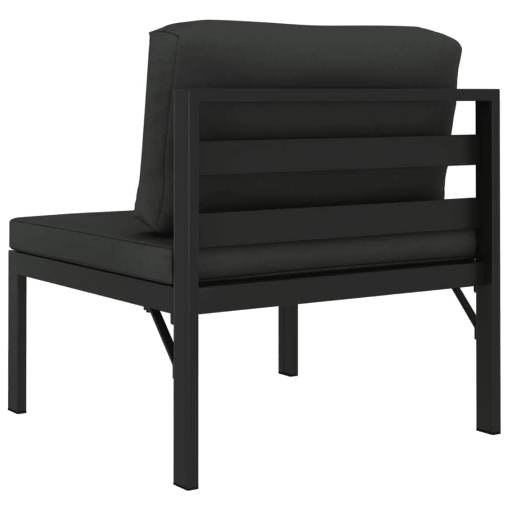 vidaXL 3-Piece Modular Aluminum Patio Sofa Set with Cushions - Weather-Resistant Outdoor Furniture in Anthracite Grey | Perfect for Garden, Backyard, Poolside & Patio Relaxation