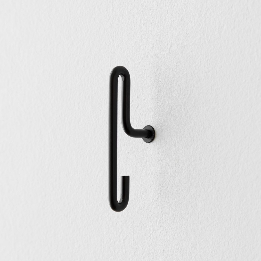 MOEBE Minimalist Black Wall Hooks (Set of 2) - Small Space-Saving Hooks for Hanging Coats, Keys, Towels in Entryway, Bathroom or Bedroom