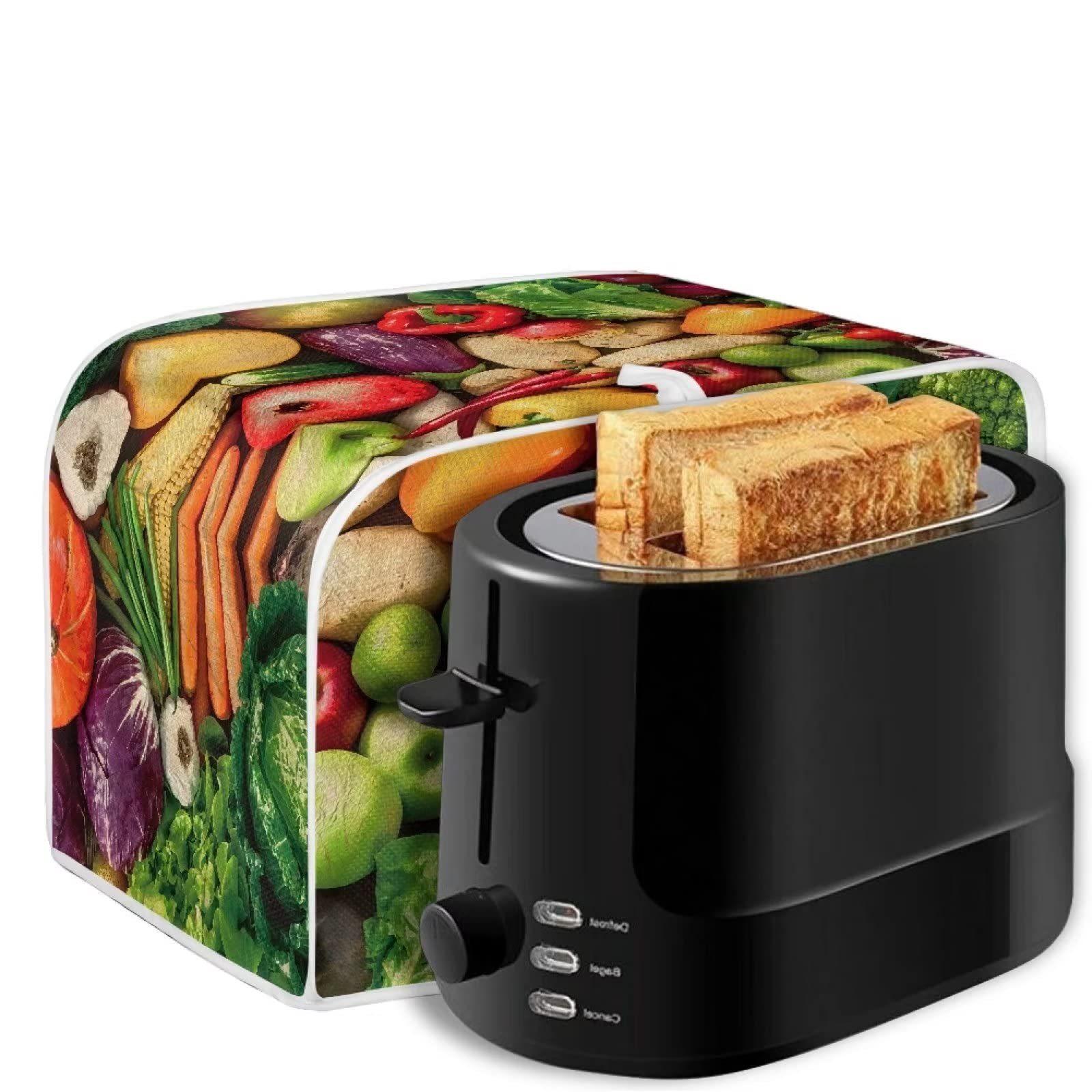 BuyBai 2 Slice Toaster Cover - Extra Wide Slot Bread Toaster Protector - Durable Greaseproof Small Appliance Cover for Kitchen - Perfect for Toasters, Bread Makers & Countertop Protection