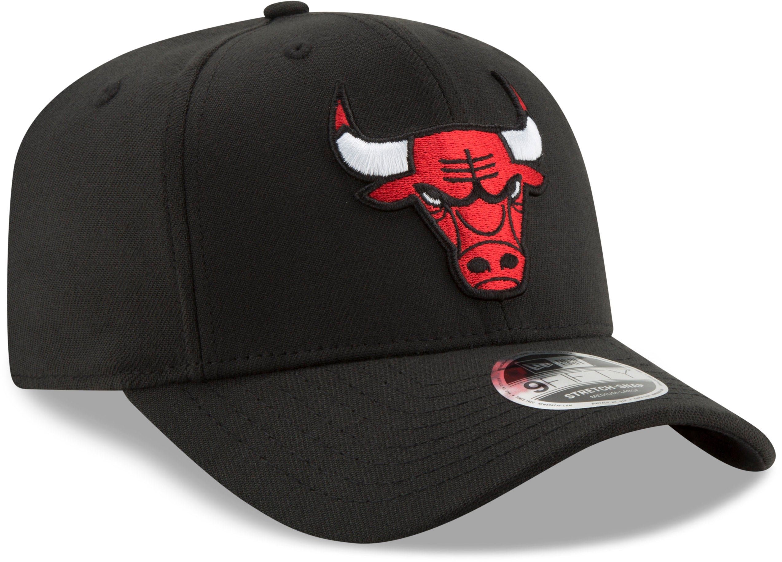 Chicago Bulls New Era 9Fifty Black Stretch Snapback Hat - Official NBA Basketball Cap for Men & Women - Perfect for Games, Streetwear & Sports Fan Fashion