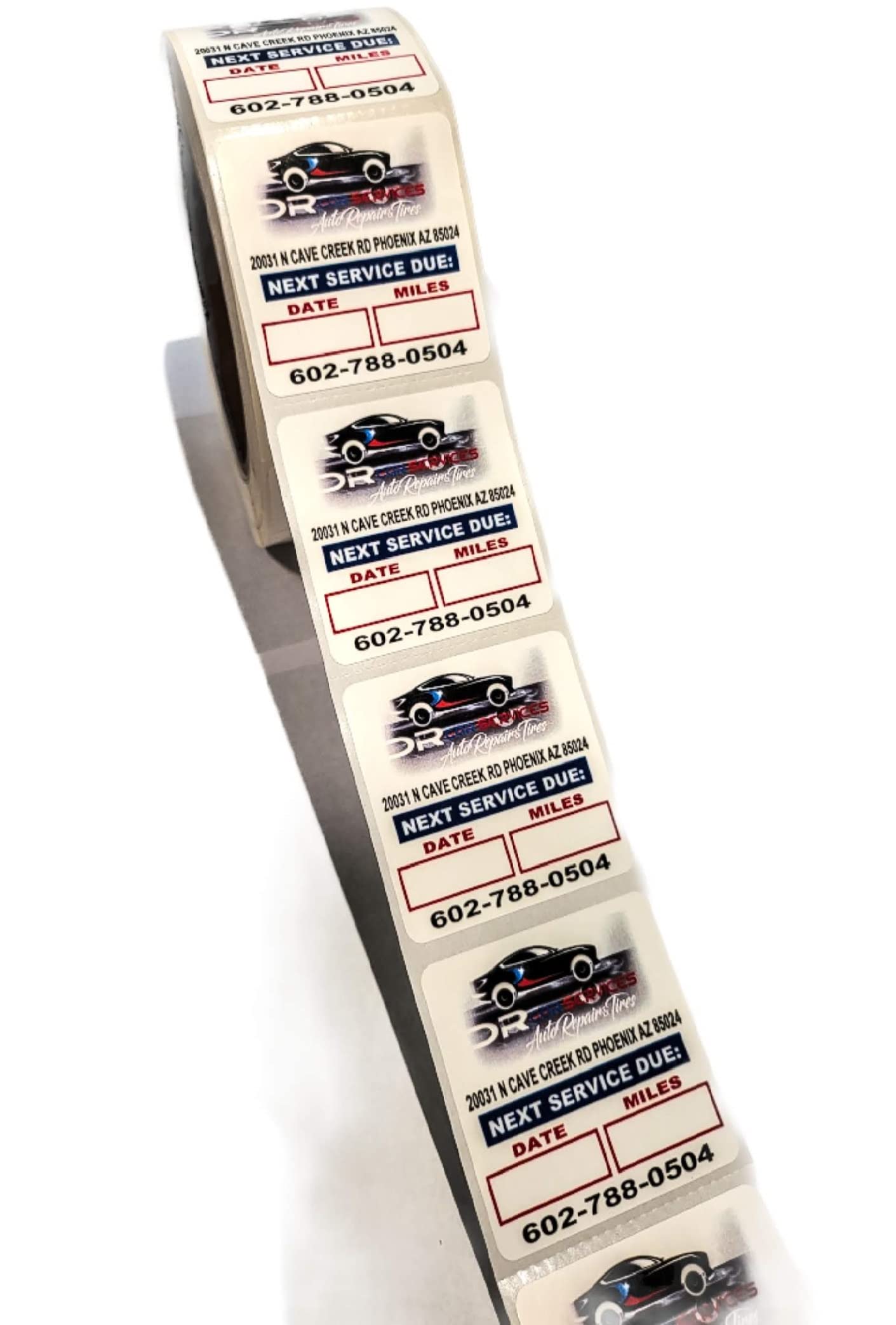 McAuley Custom Oil Change Stickers 2x2 Inch - Durable Windshield & Door Jamb Labels - Easy to Write On & Peel Off - Blue (1000 Pack) - Perfect for Vehicle Maintenance Reminders & Service Tracking