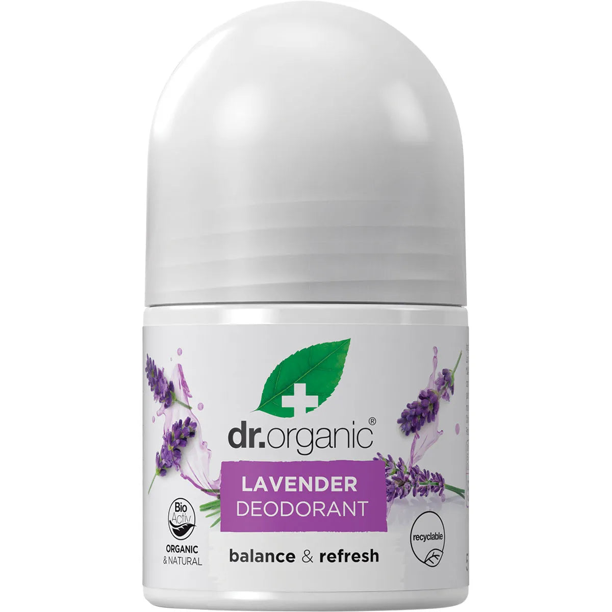 Dr Organic Roll On Deodorant for Women & Men - 100% Natural Organic Lavender Scent - Aluminum Free, Long Lasting Protection - Perfect for Gym, Work & Daily Freshness