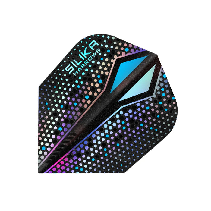 HARROWS SILIKA COLOURSHIFT X Flights - Standard Small NO6 Shape Silver Darts Accessories for Professional & Casual Players - Perfect for Bars, Tournaments & Home Practice