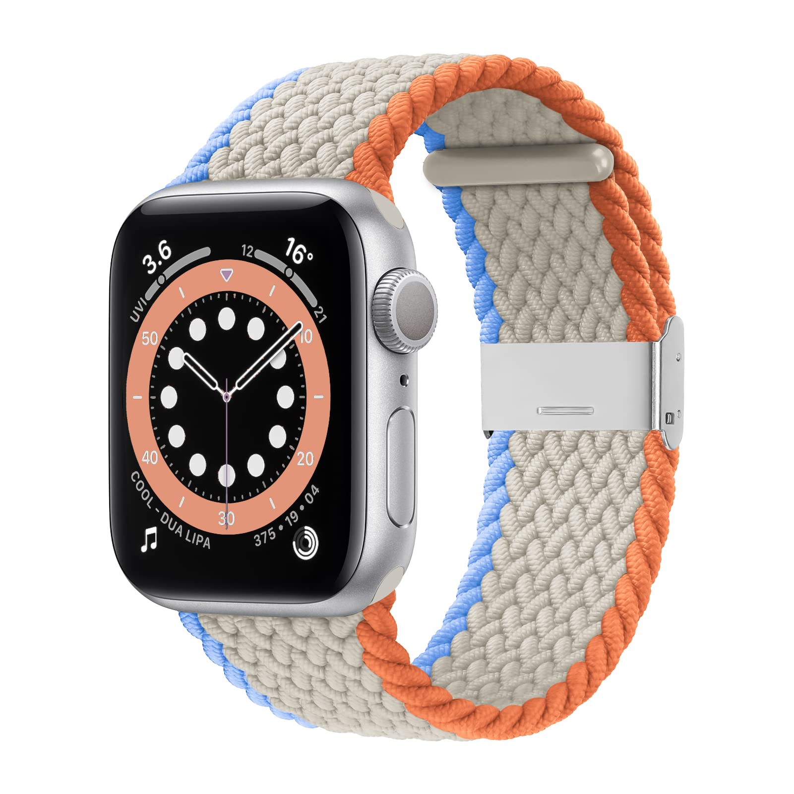Stretchy Braided Solo Loop Apple Watch Band - Adjustable Nylon Elastic Sport Strap for iWatch Series 10/9/8/7/6/SE/5/4/3/2/1/Ultra - Compatible with 49mm 46mm 45mm 44mm 42mm 41mm 40mm 38mm - Unisex Design for Men & Women - Perfect for Running, Workouts & Everyday Wear