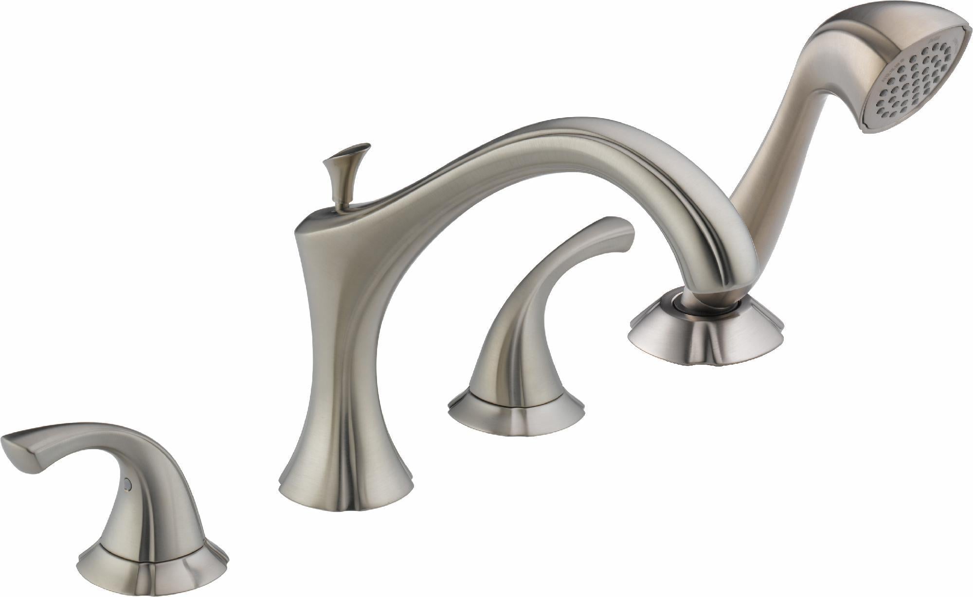 Delta T4792 SS Addison Roman Tub Faucet Trim with Hand Shower - Stainless Steel Bathroom Fixture for Spa-Like Relaxation & Luxury Bathing Experience
