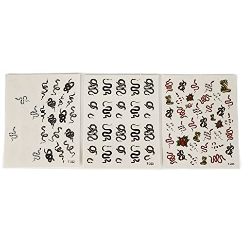 Self Adhesive Nail Sticker Decals - 9 Sheets Snake Pattern Nail Art for DIY Manicure | Waterproof & Long Lasting | Perfect for Parties, Weddings, and Special Occasions