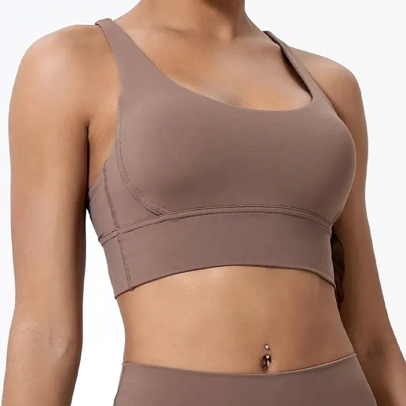 Women's Push Up Sports Bra - Cross Back Yoga Top for Running, Gym & Fitness - Shockproof Workout Crop Top - Perfect for Yoga, HIIT & Cardio Workouts