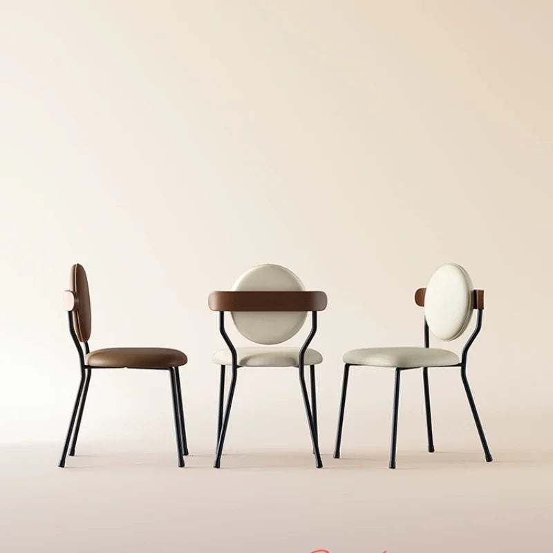 Minimalist Wrought Iron Accent Dining Chair - Modern Farmhouse Style Metal Side Chair for Kitchen, Dining Room, and Outdoor Patio Use