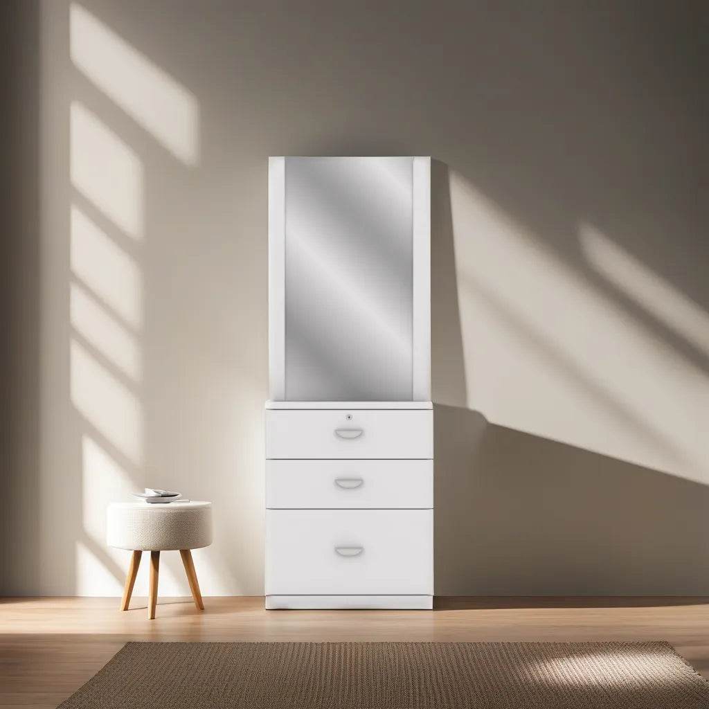 Elegant Vanity Dressing Table with Mirror - Modern Makeup Desk for Bedroom, Bathroom & Salon - Perfect for Makeup, Skincare & Hair Styling