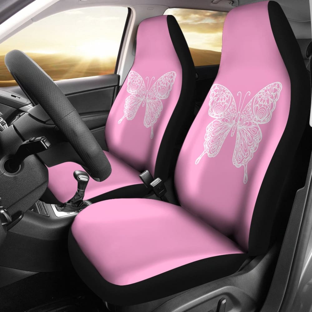 Stylish Pink Butterfly Custom Car Seat Covers - Universal Fit for Cars, Trucks & SUVs - Soft & Durable Auto Accessories for Women (Perfect for Gifts, Road Trips & Interior Decoration)