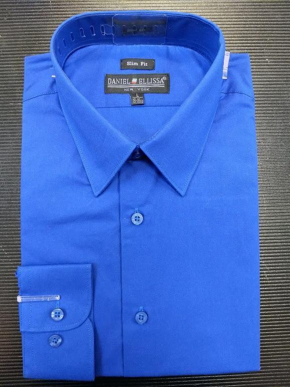 Premium Men's Slim Fit Dress Shirt - Royal Blue Formal Business Shirt for Office, Wedding & Special Occasions