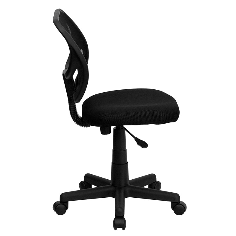 Ergonomic FLASH Neri Low Back Mesh Office Chair with Swivel Base & Curved Square Back - Breathable Mesh Task Chair for Home Office, Gaming & Workspaces