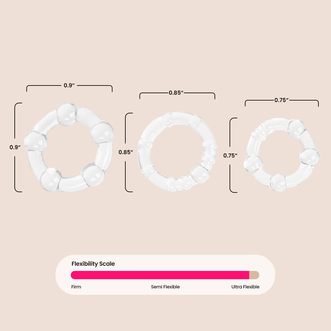 CalExotics Island Rings™ Textured Penis Rings for Enhanced Pleasure - Perfect for Couples & Solo Play