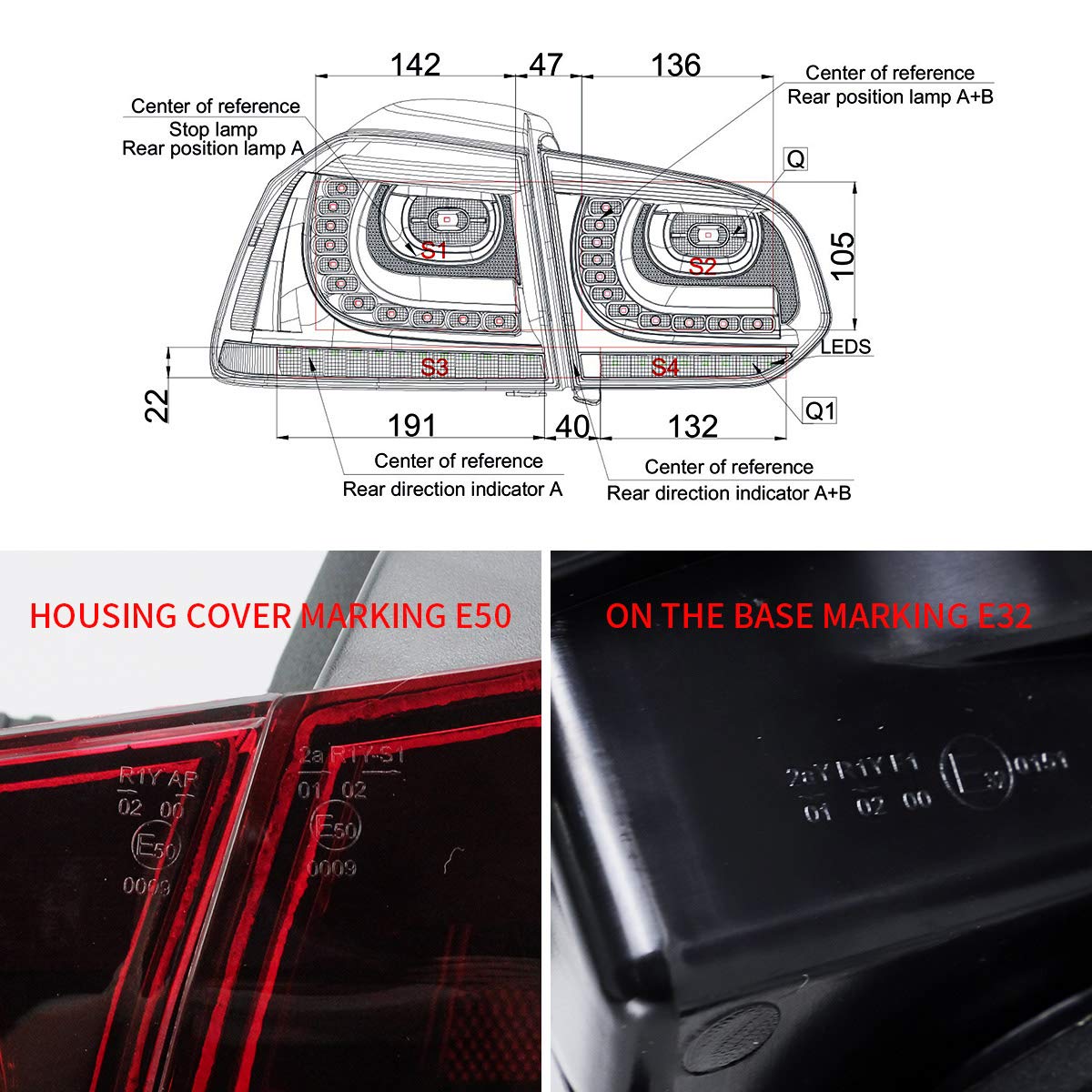 VLAND LED Tail Lights for 2010-2014 VW Golf 6 MK6 GTI & 2012-2013 Golf R - Red & Smoked Lens LED Rear Lamps with Sequential Turn Signals (Excludes Convertible Models) - Perfect for Car Upgrades & Night Driving Safety