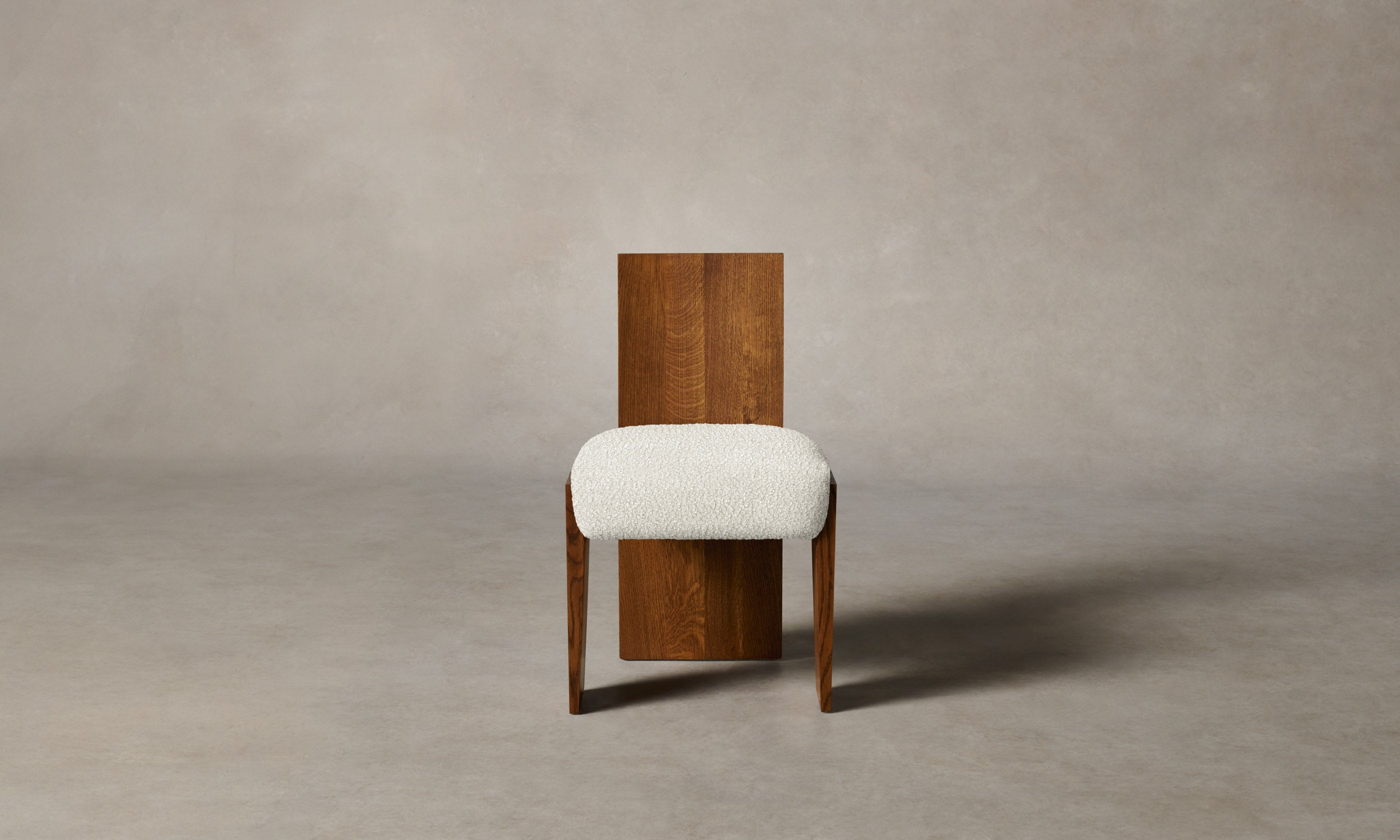 Garrett Dining Chair - Italian Bouclé White Upholstered Modern Accent Chair for Kitchen, Dining Room & Home Decor