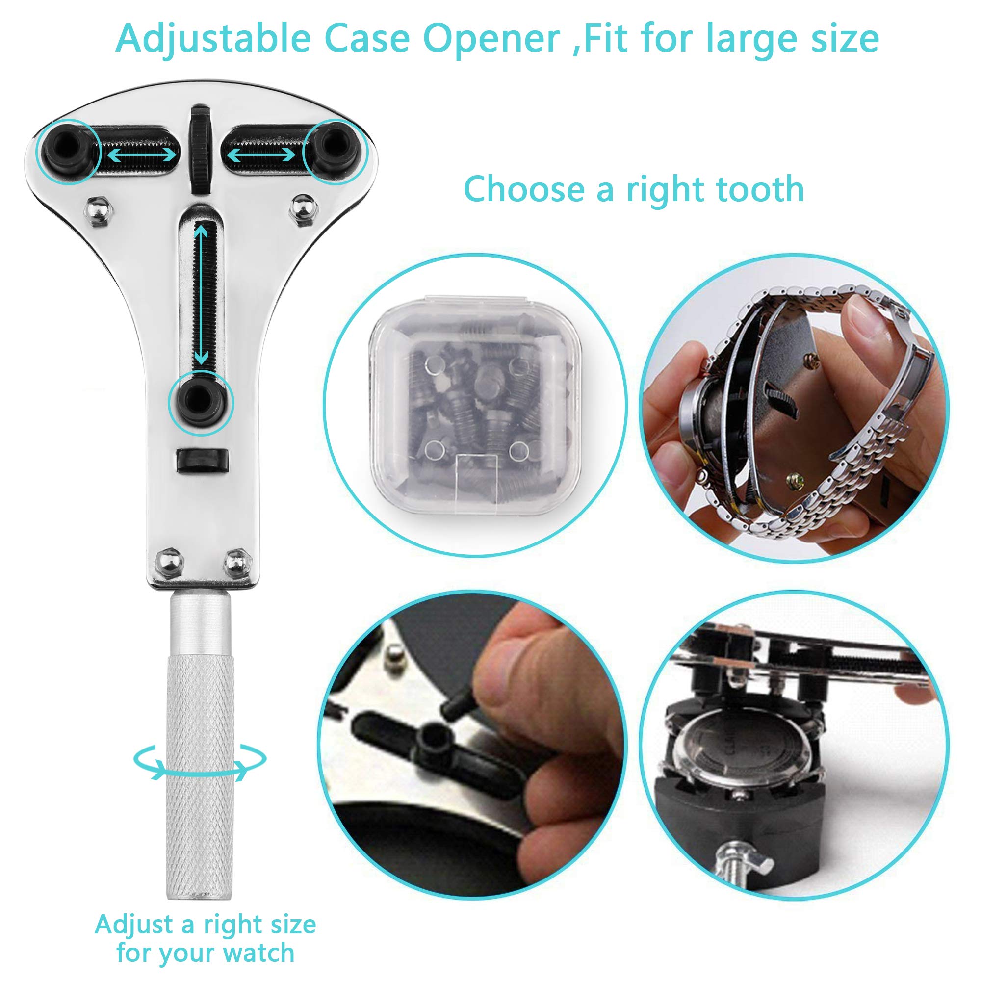 XOOL Professional 151-Piece Watch Repair Tool Kit with Case Opener, Strap Punch & Spring Bar Tool - Complete Watchmaker Set for DIY Watch Band Replacement, Battery Change & Maintenance (Portable Case Included) - Perfect for Watch Enthusiasts, Jewelers & Home Repair
