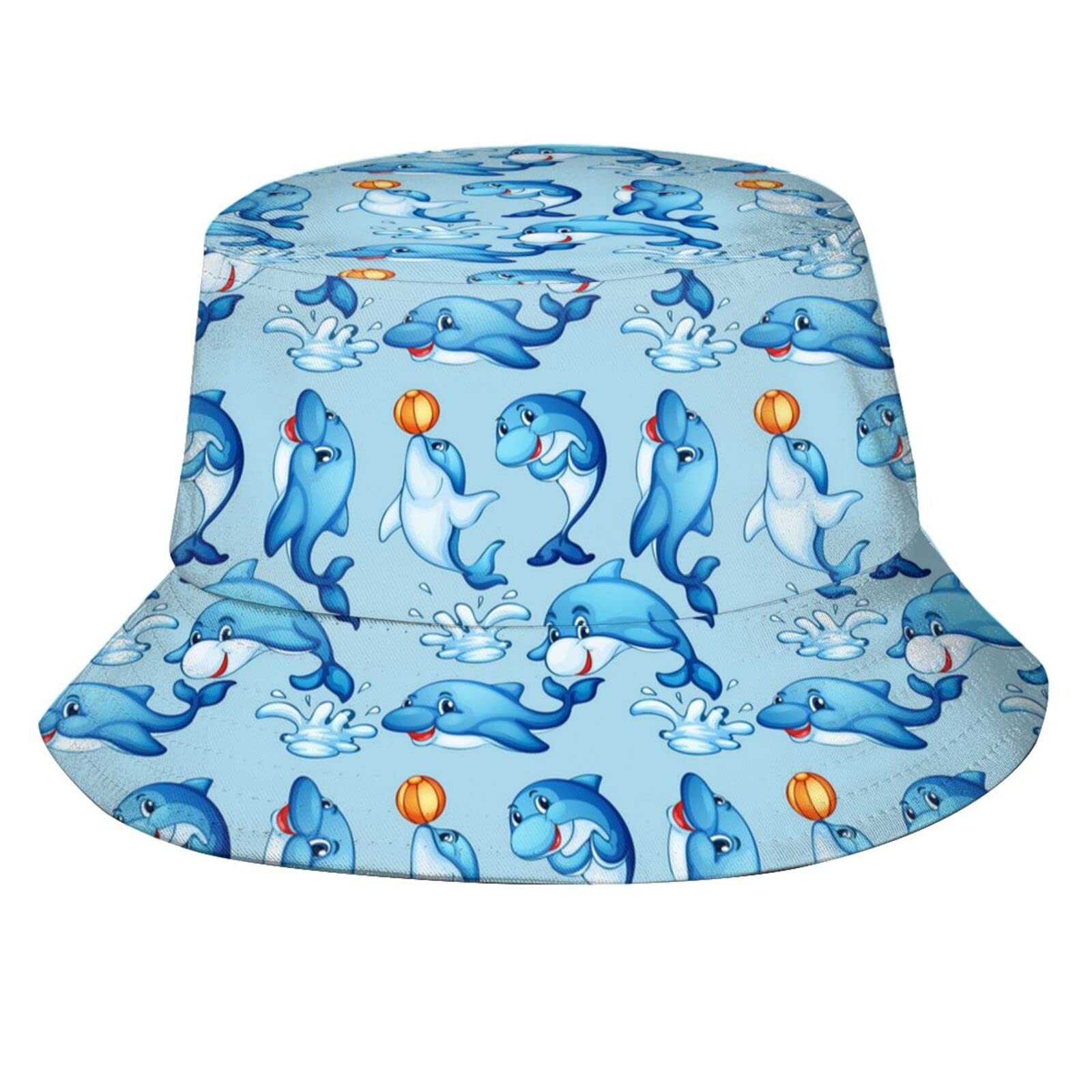 Dolphin Bucket Hat - Cute Sea Animal Sun Hat for Women & Men | Packable Outdoor Fisherman Cap for Beach, Fishing & Summer Activities