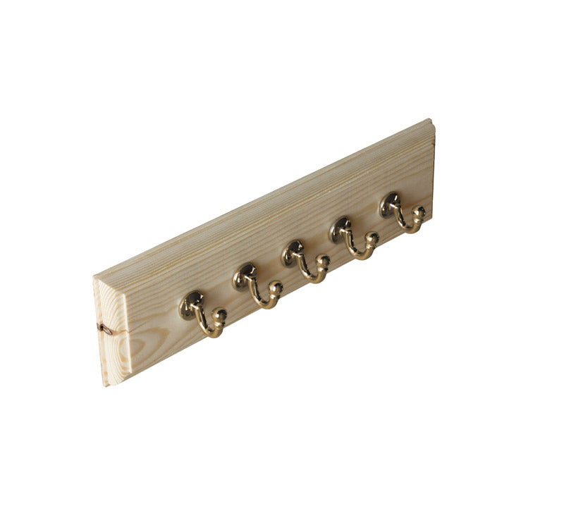 Kroklist 35 cm Brass Single Hook Furring Strip - Perfect for Hanging Plants, Decor, and Tools in Home, Garden, or Workshop