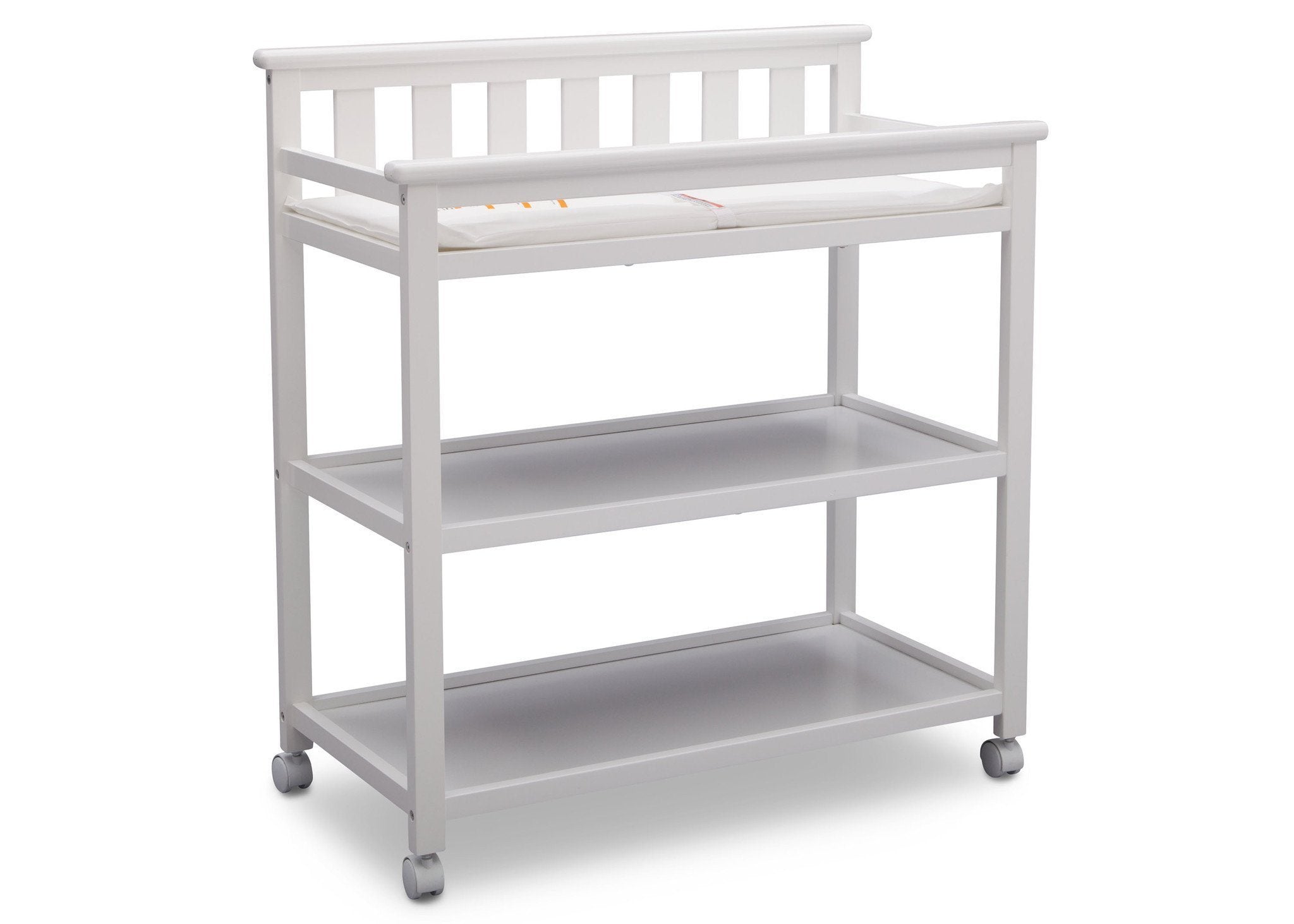 Liberty Changing Table - Baby Dresser with Safety Straps & Storage, White Nursery Furniture for Diaper Changing & Baby Care Essentials Organization