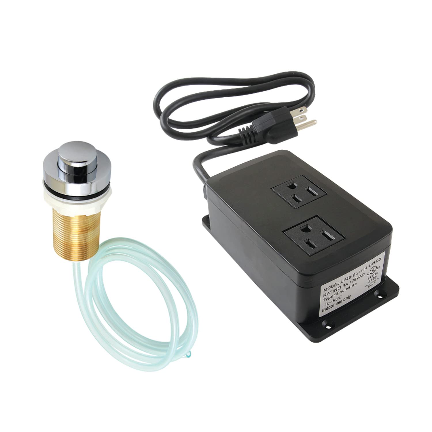 Kingston Brass KAMDK211 Gourmetier Dual Outlet Garbage Disposal Air Switch Kit - Polished Chrome - Perfect for Kitchen Sink Waste Disposal & Dishwasher Installation