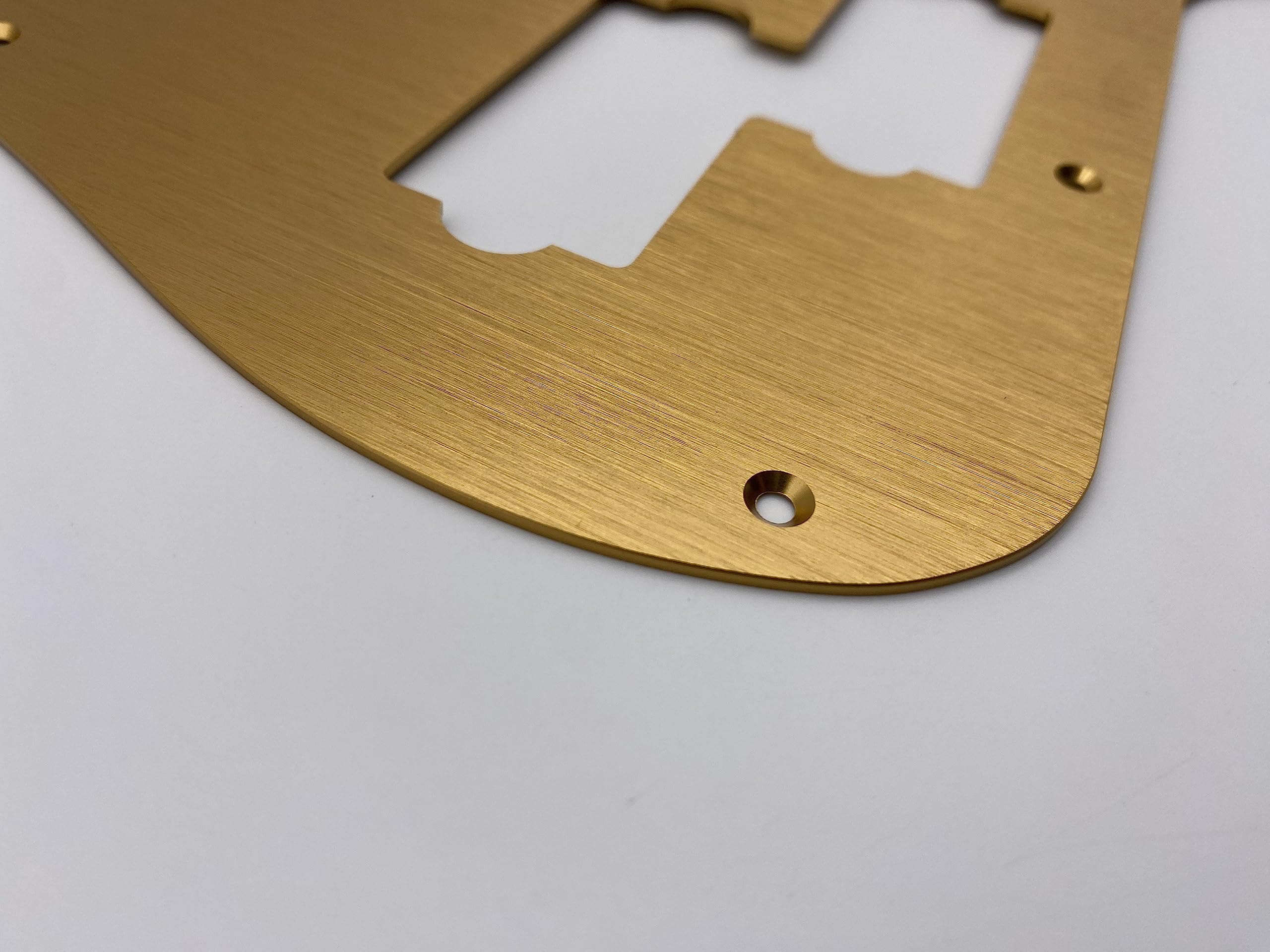 Fender PB P Bass Pickguard - 13 Hole Aluminum Scratch Plate for 4 String Electric Bass, Fits American & Mexican Models (Gold) | Durable Alloy Material with Grooves for Enhanced Playability & Style