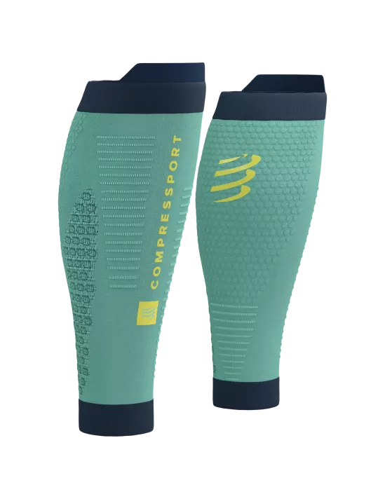 Compressport Unisex R2 3.0 Calf Sleeves - Performance Compression Support for Running, Cycling & Recovery (Shell Blue/Blues) - Ideal for Athletes & Fitness Enthusiasts
