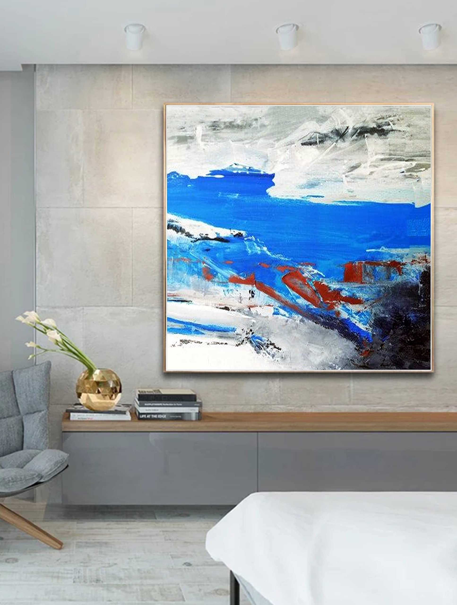 3D Textured Canvas Wall Art Painting - Modern Boho Home Decor, 32x32 Inch Handmade Arch Design for Living Room, Bedroom & Wedding Decor | Customizable Artwork for Stylish Interior Design