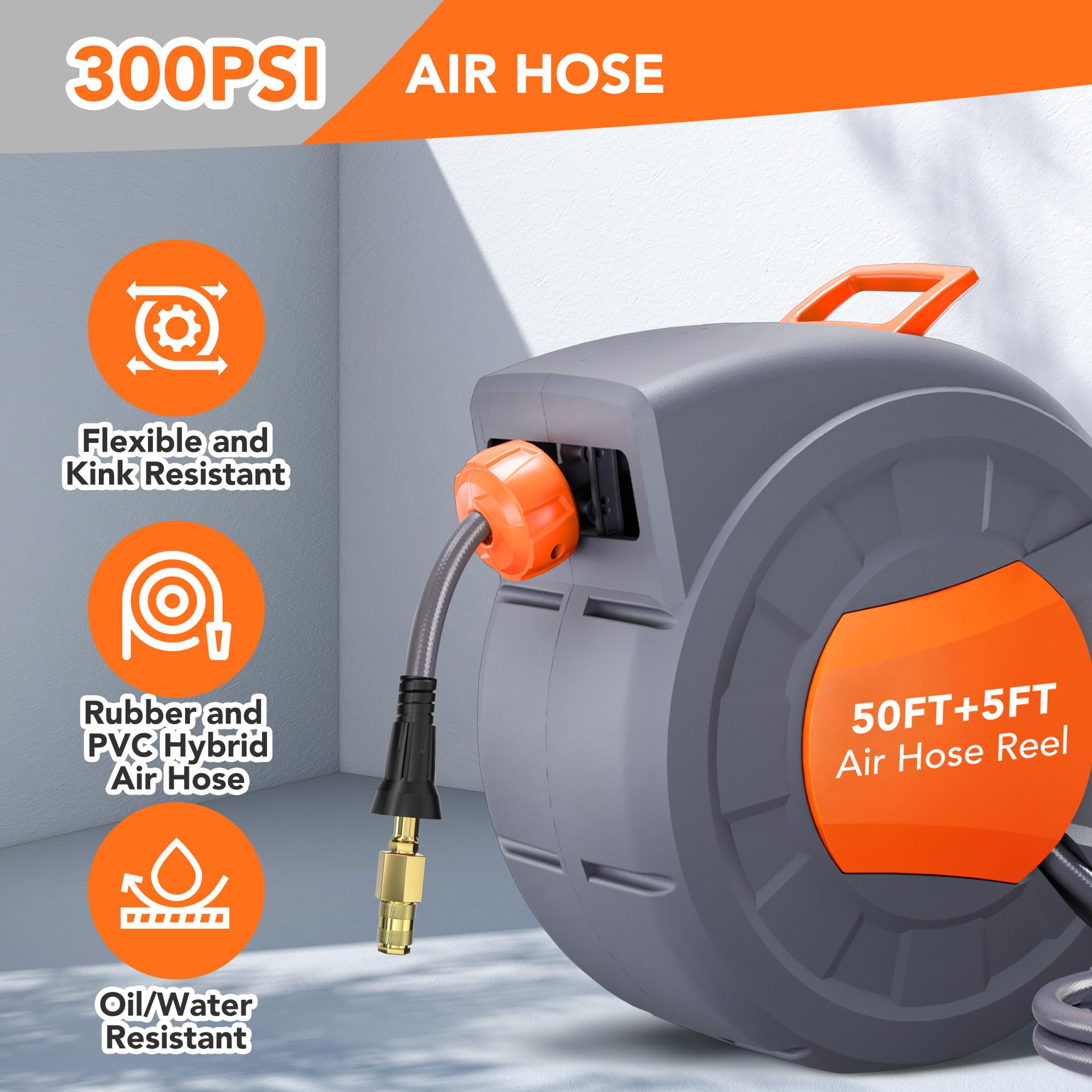 **Retractable Air Hose Reel - 3/8