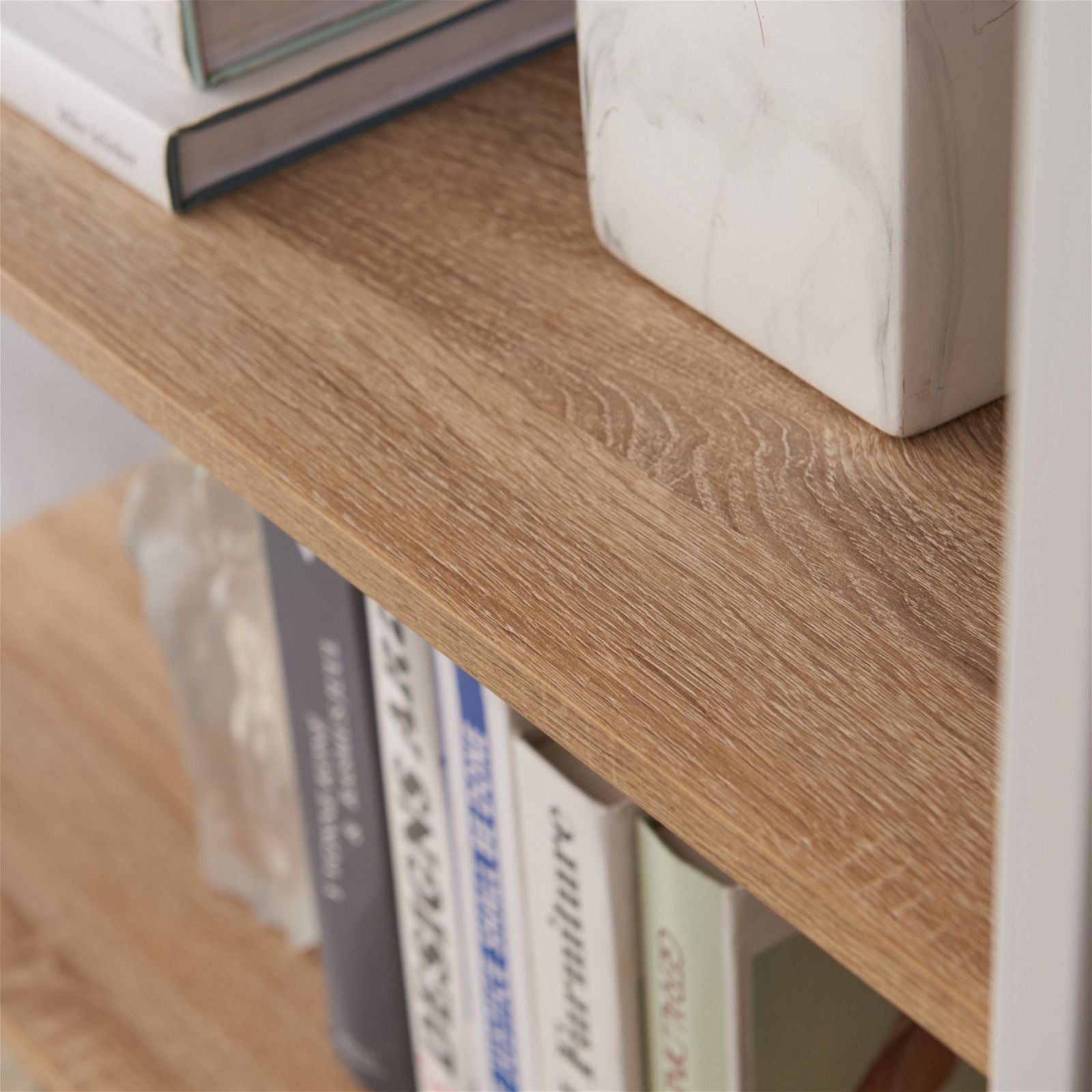 Workzone™ ASPECT 1800 Oak Bookcase - Modern Wood Bookshelf for Living Room, Office & Home Library Storage