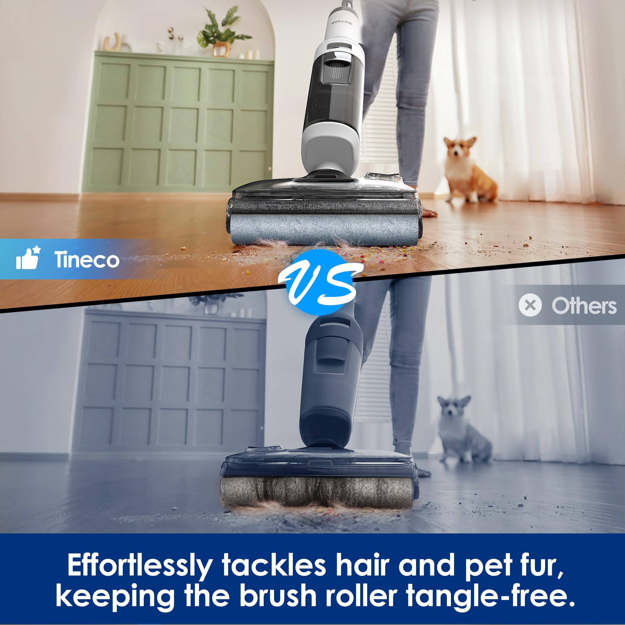Tineco Floor ONE Stretch S6 Cordless Wet Dry Vacuum Cleaner | 180° Lay-Flat Smart Vacuum Mop | 40 Min Runtime | 158°F Flashdry Self-Cleaning | Dual-Sided Edge Cleaning | Lightweight Floor Cleaner for Hardwood, Tile & Pet Hair | Perfect for Home, Office & Quick Spill Cleanup