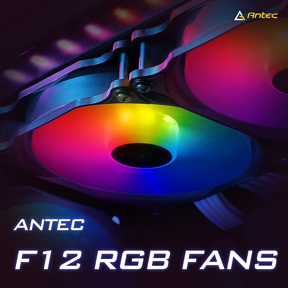 Antec 120mm RGB Case Fan 5-Pack - F12 Series PC Cooling Fan with 4-PIN RGB LED for Gaming PC, Computer Case, Workstation & Home Office Setup