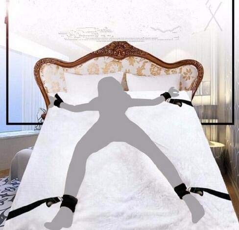 Premium SM Bondage Kit - TOPCHANCES Bed Restraint Set with Leather Handcuffs & Ankle Cuffs for Couples, BDSM Toys for Adults - Perfect for Spicing Up Bedroom Play & BDSM Scenes