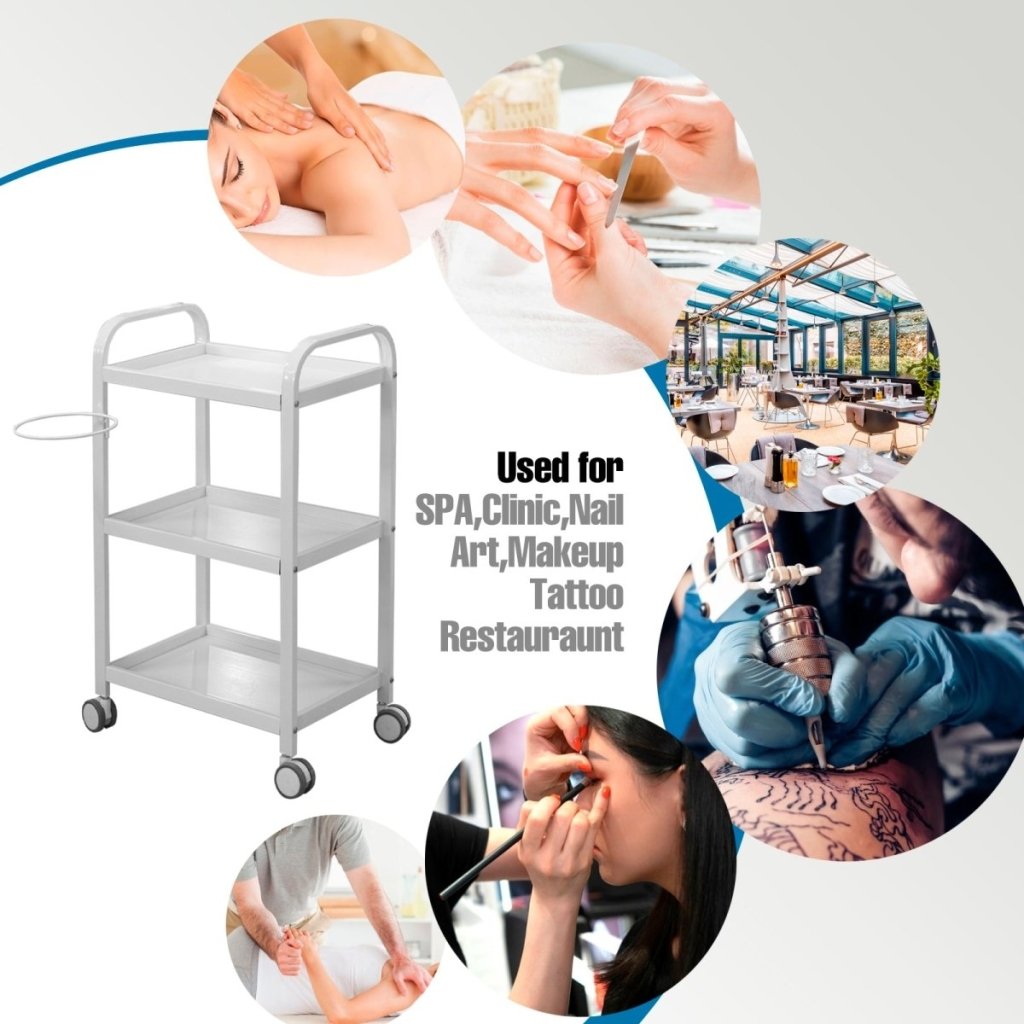 Greenlife Spa Clinic Facial Trolley - Professional Beauty Salon Cart with Wheels for Estheticians, Mobile Skincare Station - Perfect for Facial Treatments, Waxing, and Massage Therapy in Spas & Clinics