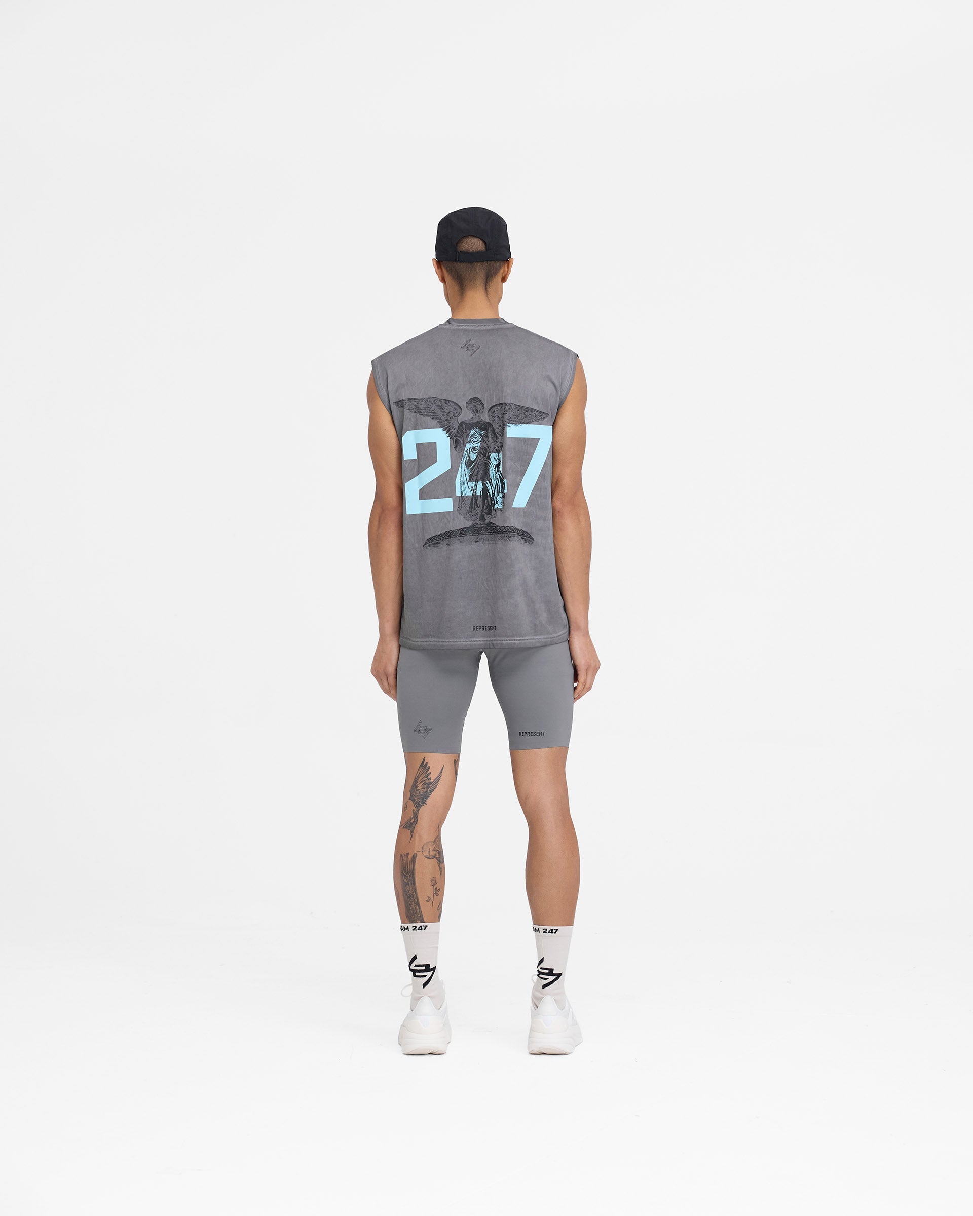 247 New York Half Tight Smoke - High-Performance Running Shorts for Men & Women - Perfect for Gym, Yoga, and Outdoor Workouts