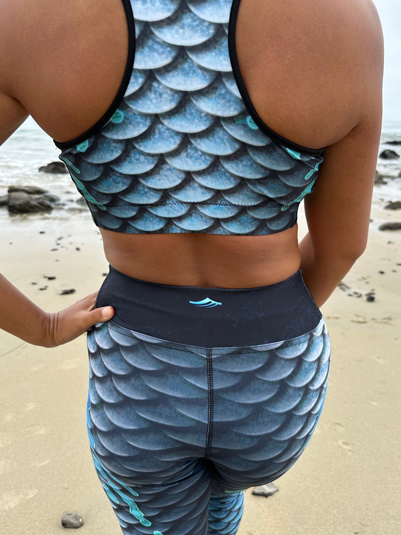Midnight Swim Leggings for Women - High Waisted Yoga Pants with Pockets - Comfortable Workout Tights for Running, Gym & Swimming