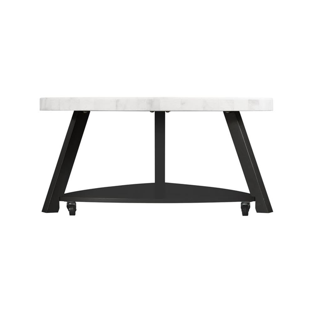 Picket House Furnishings Lena White Marble Top Coffee Table - Modern Living Room Centerpiece for Home Decor & Entertaining