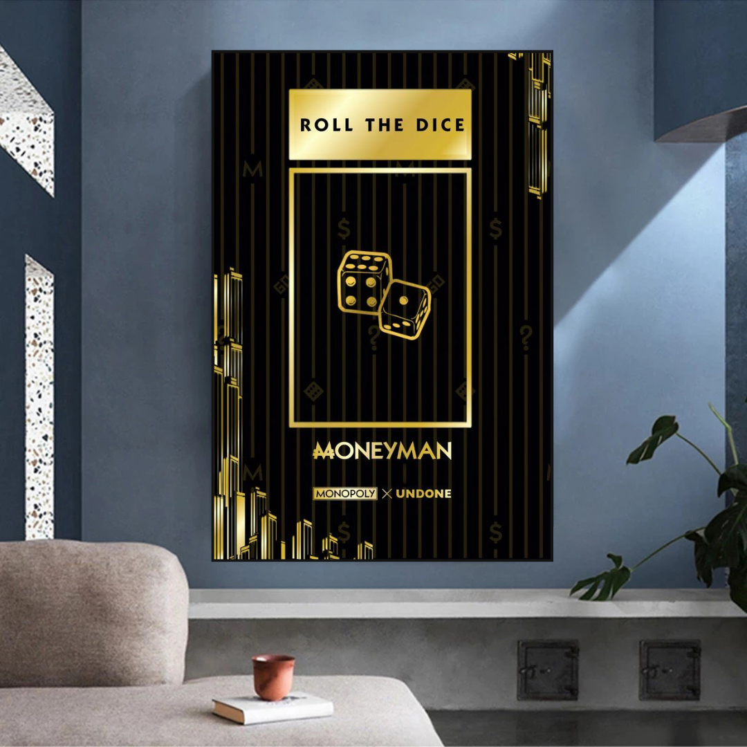 Alec Monopoly Roll the Dice Original Artwork - Limited Edition Canvas Print for Home & Office Wall Decor | Perfect for Art Collectors and Modern Interior Design