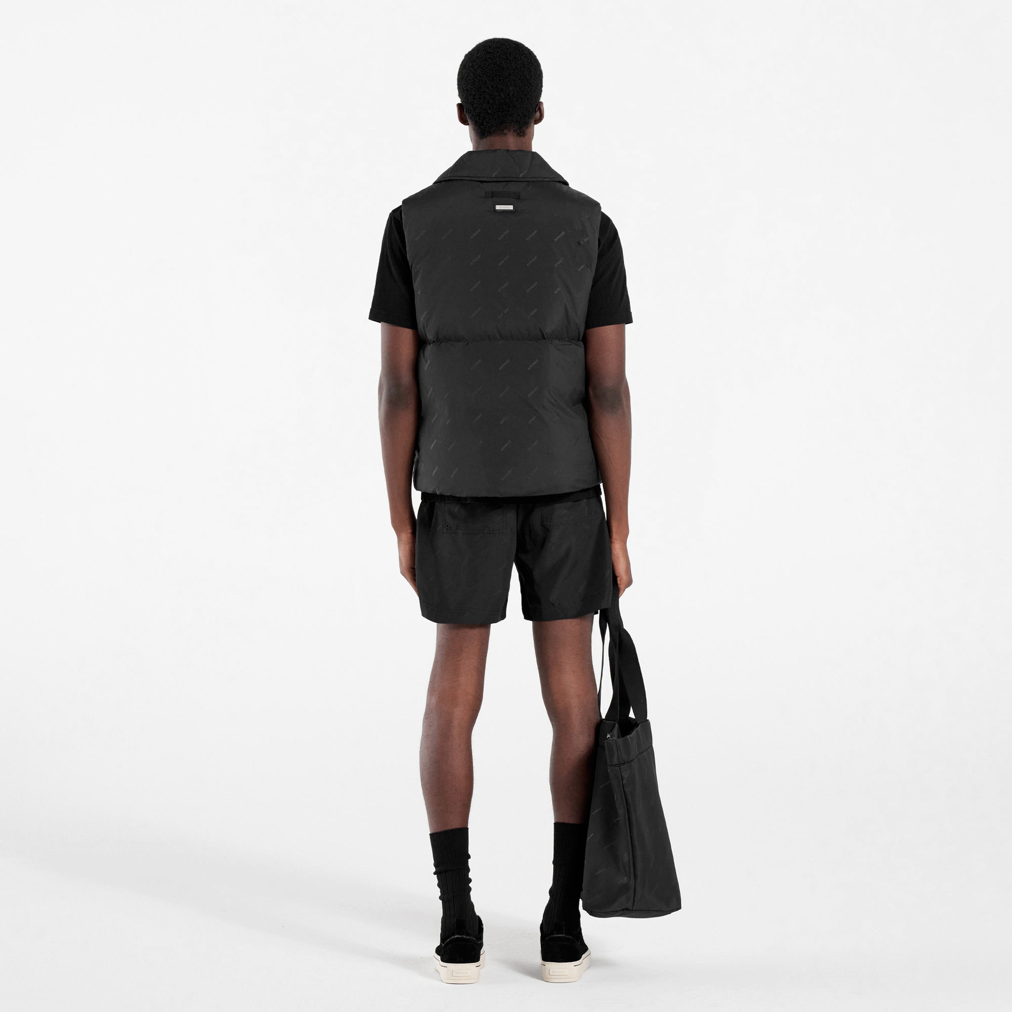 All Over Logo Collared Gilet Vest for Men & Women - Black | Casual Layering Piece for Fall & Winter Outfits