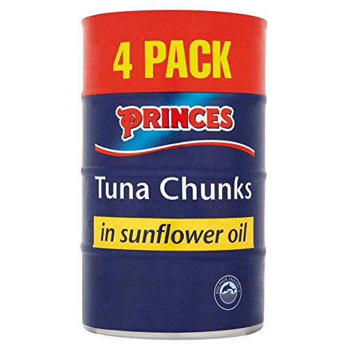 Princes Tuna Chunks in Sunflower Oil - 4 Pack (4x160g) - Premium Canned Tuna for Salads, Sandwiches & Quick Meals